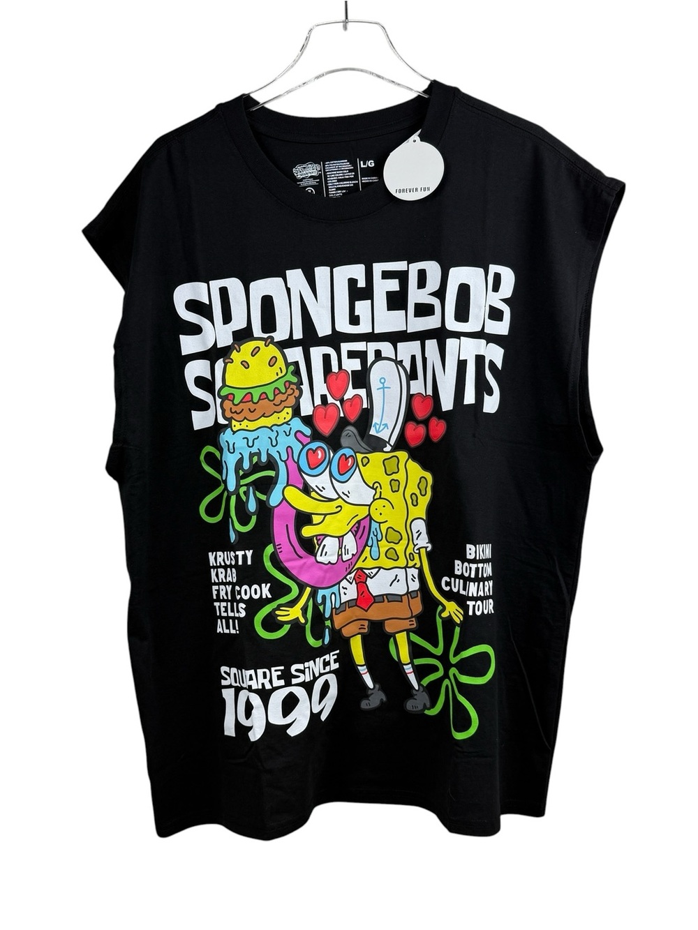 Spongebob Squarepants x Neff Black Muscle T-Shirt Men's Size L NWT